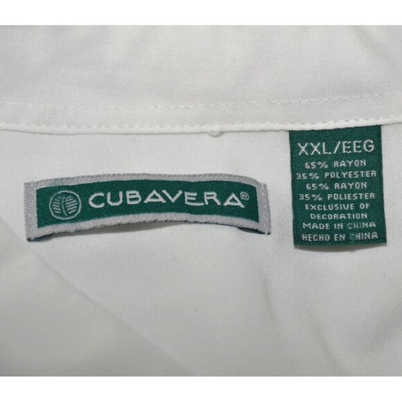 Cubavera Men's White Guayabera Short Sleeve Button Front Shirt Size XXL Casual - Picture 5 of 6